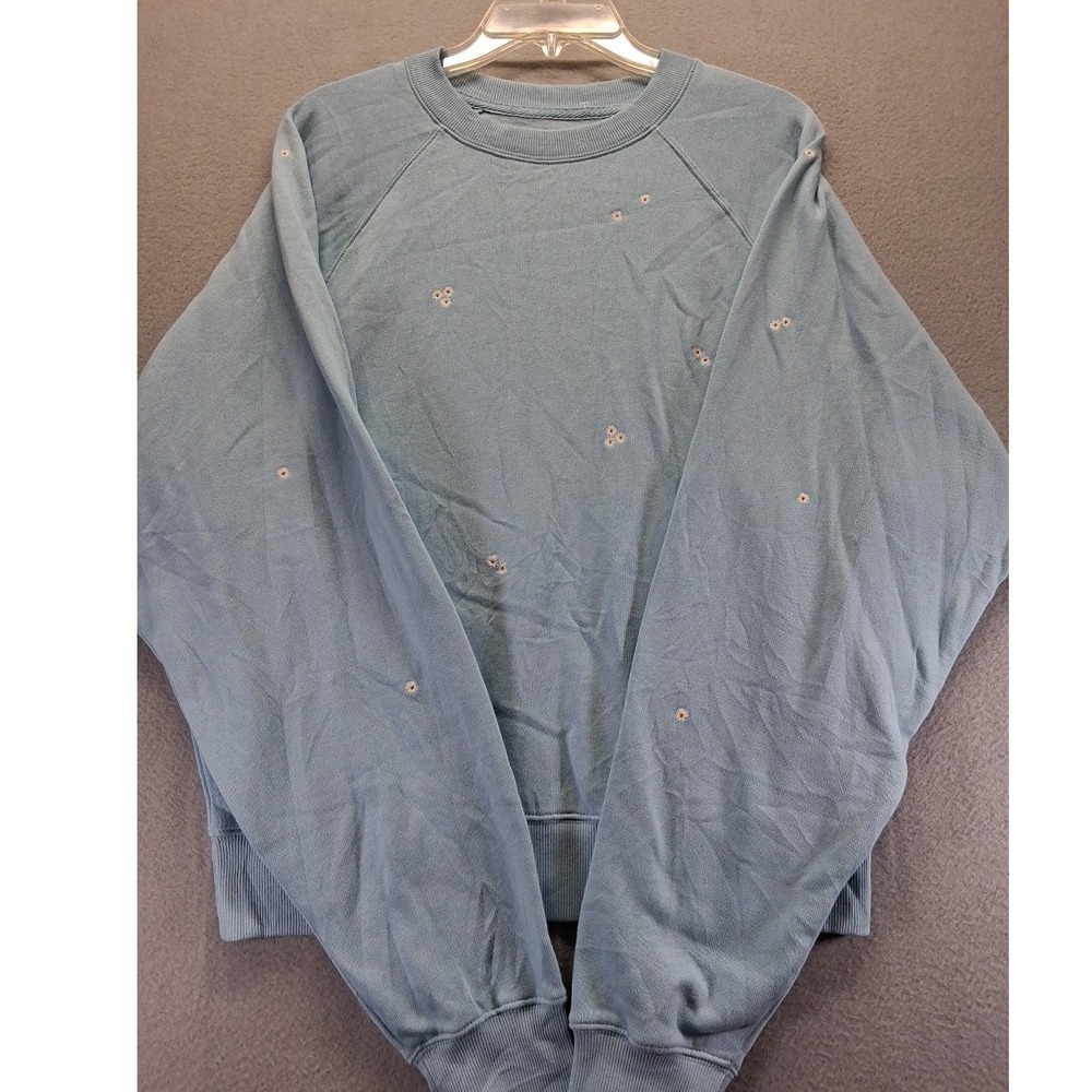 NWT Old‎ Navy Women Daisy Embroided Sweater Light Blue Size XS Tall